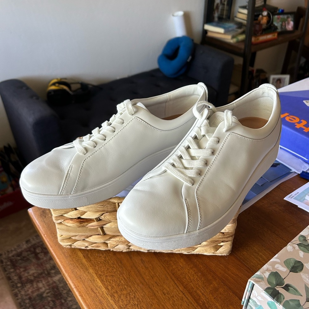 Fitflop RALLY White Leather Sneakers - Picture 5 of 11